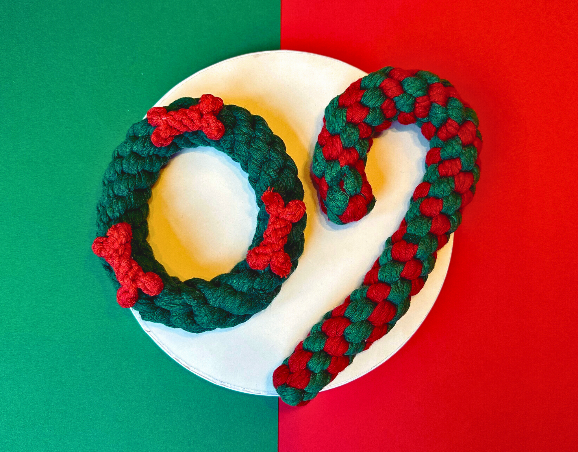 Christmas Rope Toy Wreath Duo Set